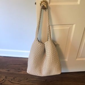 Slouchy woven Anthropologie handbag